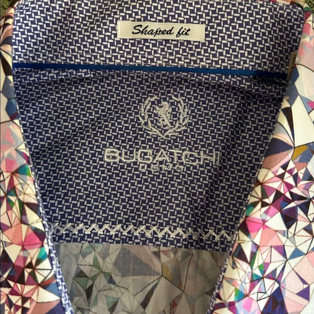 Bugatchi Multicolor Geometric Casual Button Down … - image 2